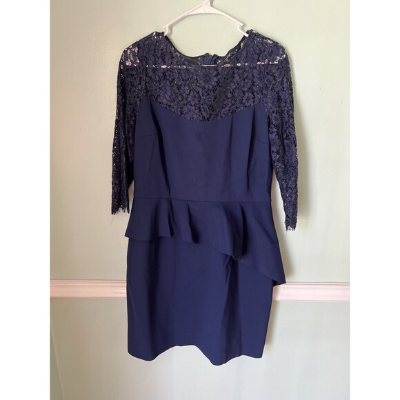 TERI JON Women's blue Dress Size 12 Cocktail Party Lace with Lining - Picture 1 of 5